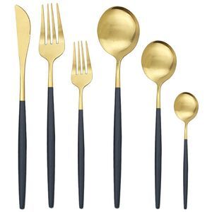 1 / 2 Set Gold Flatware Knife Fork Spoon