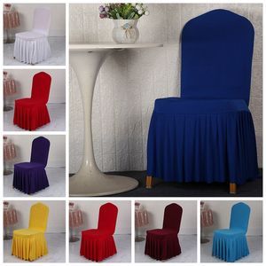 Chair Skirt Cover Wedding Banquet Slipcover Decor Pleated Skirts Style Chair BH4231