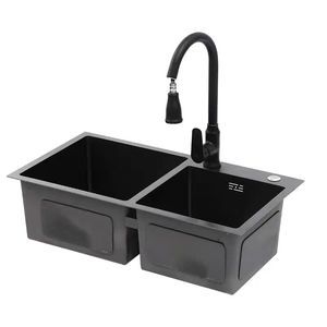black handmade basin kitchen sink Kitchen stainless steel size
