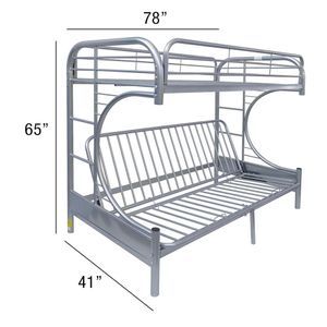 US Stock ACME Eclipse Bunk ACME Eclipse Bunk Bed (Twin/Full/Futon) Bedroom Silver Black a52 Modern