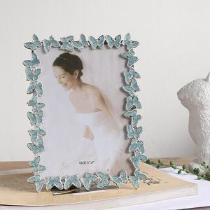1PCS 6 7 Border Butterfly Metal Frame Wedding Studio Wedding Gift Picture