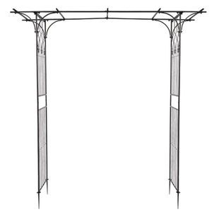 US stock Gates Flat Roof Roof Wrought Iron Arches Plant Climbing Black