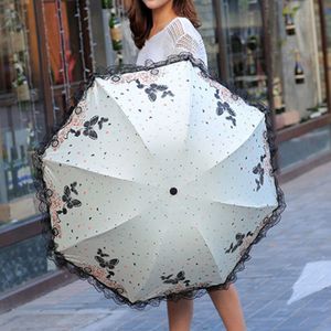 Fashion Folding Umbrella Women Parasol Anti Umbrellas