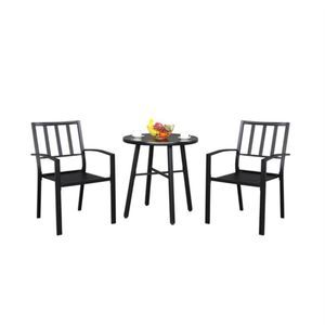 US Stock 2pcs Chair 1pc Dining Iron Chair Set