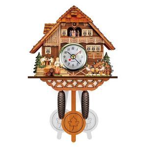 Antique Wood Cuckoo Wall Clock Wall Clock Bird Time as pic