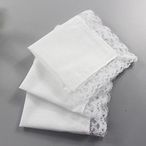 25cm White Lace Thin Handkerchief Adults