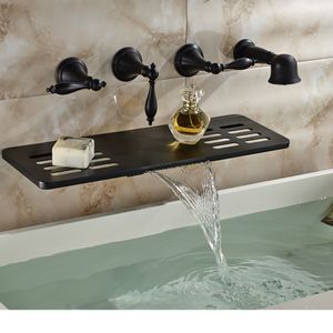 Whole And Retail Wall Mounted hot and cold mixer tap Retail Wall Mounted Bathroom Tub Bronze Waterfall Spout