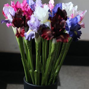 Artificial Fake Irises Flower Posy Silk Flower Home Decor Real Touch Silk