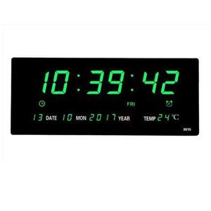 Large Electronic Wall Clock Alarm Plug Digital LED Plastic
