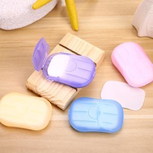 Travel Portable Soap Box With 20Pcs Papers 20Pcs Papers Disposable Flakes Scented Foaming Mini Paper Container 696150603