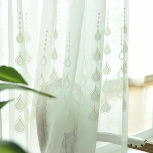 Curtain & Drapes Water Drop Yarn Dyed Bedroom Rural Style Organze