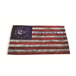 2nd Amendment Vintage American Flag 90*150 cm Polyester Custom USA College Basketball Me