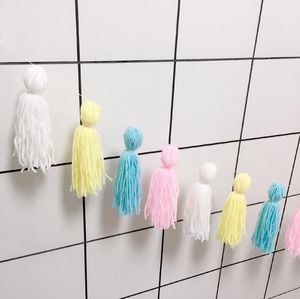 Hand Knotted Tassel Figurines For Kids Home Ball Cloud Felt Fabric Decor Ornament Nordic Home living room