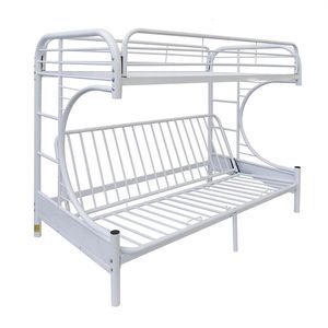 US Stock Bedroom Furniture Bunk White 02091WH a53 As show
