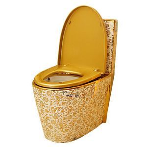 Water Saving Art Gold Toilet golden ceramic bathroom