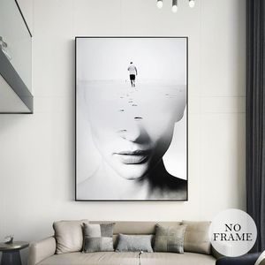 Abstract Missing Beauty Face Brain Frame208l Rectangle