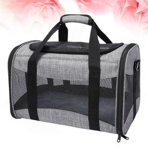 Pet Carrier Bag Foldable Breathable as pic Portable Handbag Travel Pouch (Grey) Dog Car Seat