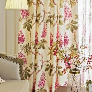 Curtain & Drapes Red Floral as pic
