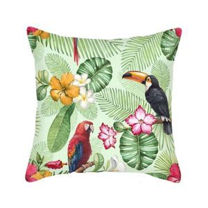Big Tropical Beaked Bird Dign Peach Bird Dign Cushion Linen Printing Pillow 45*45cm