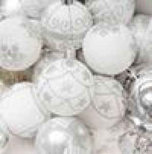 24PcsSet Boxed Christmas Ball Christmas White Gold Yes