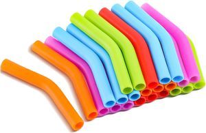 Silicone Straw Elbow Wide Stainless Wide Stainless Steel Reusable Cover Soft C0616G04 Multi