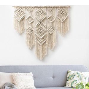 Tapestries 100x110cm Macrame Wall Hanging Hand Pendant Bohemian Crafts Room Decoration Solid Bohemian Crafts Room Decoration Gorgeous