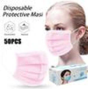 50pcs Adult Pinkblack Disposable Face COTTON Women Mascaras