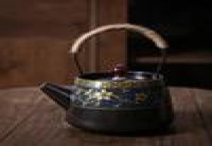 Ceramic Beam Teapot Large Matte no 1 Color Pile Flower Kungfu Tea Full Color Pile Flower