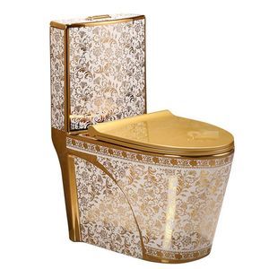 European Luxury Golden Flush Toilet Home Creative Personality Color Toilets232a