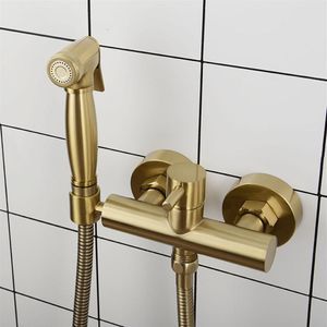 Bidet Faucets Brushed Gold Brass Thermostatic Faucets
