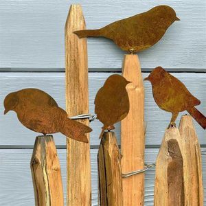 Novelty Items Patina Birds With Screw Wood Bamboo