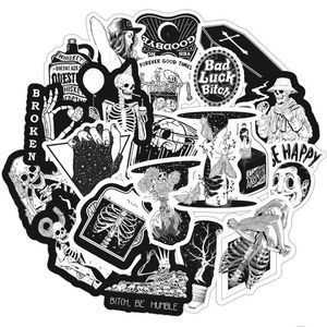 50Pieces Lot of Punk Black Punk Black Skull Doodle Stickers Self Adhesive