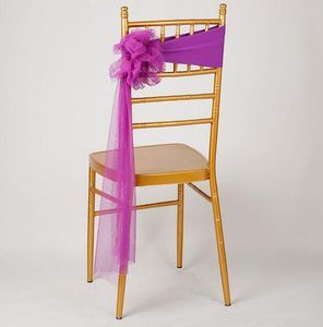 Free EMS DHL 100pcs Flower Flower Organza Sash Ornament Elastic Wedding Chair Colours Banquet