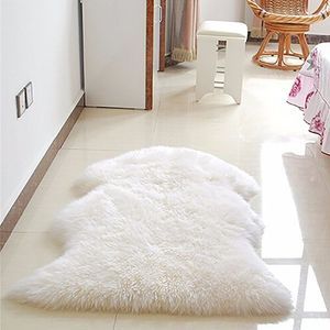 Soft Faux Comfort Sheepskin Rug Bedroom Decoration Faux Comfort Sheepskin Rug Mat Hand Wash