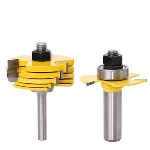 2pcs Adjustable 3 Wing Slot Wing Slot Cutter Router Bit Woodworking Garden Tool Parts