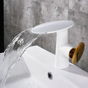 Bathroom Sink Faucets Waterfall Basin Gold as pic