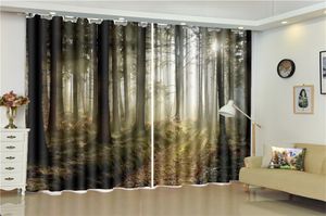 3d Curtain Window Promotion lush virgin forest landscape HD Digital Printin