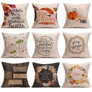 Happy New Year Pillowcase1 pc Patchwork Cotton Linen Home Decor Happy Fall Day Soft Linen Pillow Case Cushion