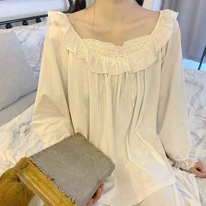 Autumn New Palace Style Lady No Home Clothes Loose Casual Sleepwear Two Piece Soft Comfortable Home Clothes