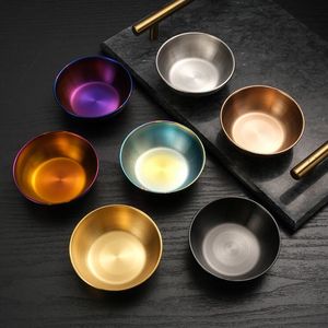 Mini Stainless Steel Sauce Dishes Sushi Dipping Bowl Appetizer Plates Engraving