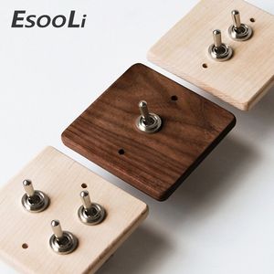 EsooLi MapleWalnut Luxury Wall Light Retro Toggle Switch