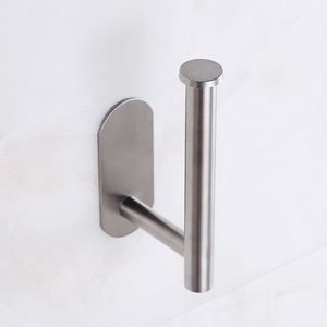Self Adhesive Toilet Paper Holder Metal no Drilling Stainless Steel