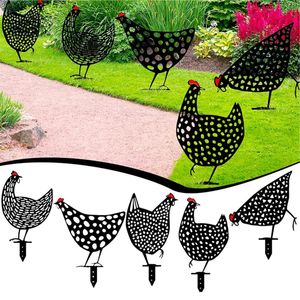 6 Styles Garden Decorations Chicken Chicken Yard Art Art Plastic Hen Gardening Ornaments