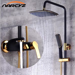 Shower Faucet Brass Black Wall Household & architecture