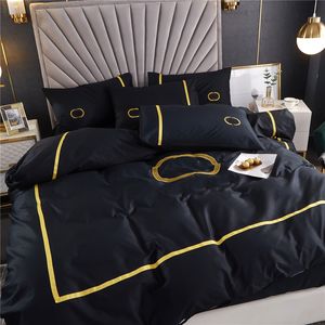 Leisure Letter Embroidery Bedding Sets Soft Bedsheets Home Beddings Pillowcase Cotton