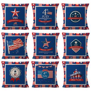Usa Independence Day Decoration Flax Printed Sofa Home Decor Usa Independence Day Decoration Flax Pillow
