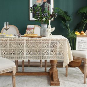 Retro Crochet Table Cloth Mat Polyester / Cotton Tablecloth Home Decor