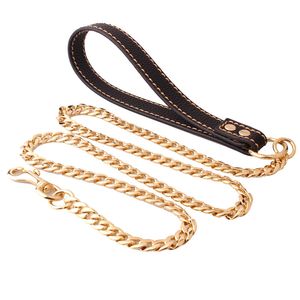 Luxury Leather Chain Leashes Dog Leather Chain Leashes Dog Golden Traction Golden Traction Print