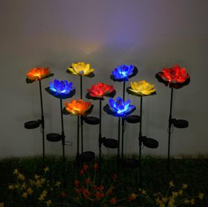 Lotus Flower Light LED Waterproof Landscape eva+pvc pole + solar