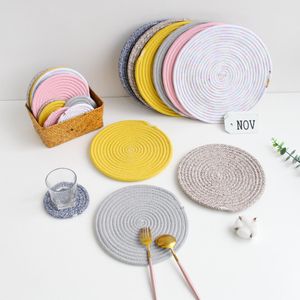 Kitchen Handmade Cotton Rope Placemat Dining Cotton Rope Placemat Hand Woven Table RRD11818